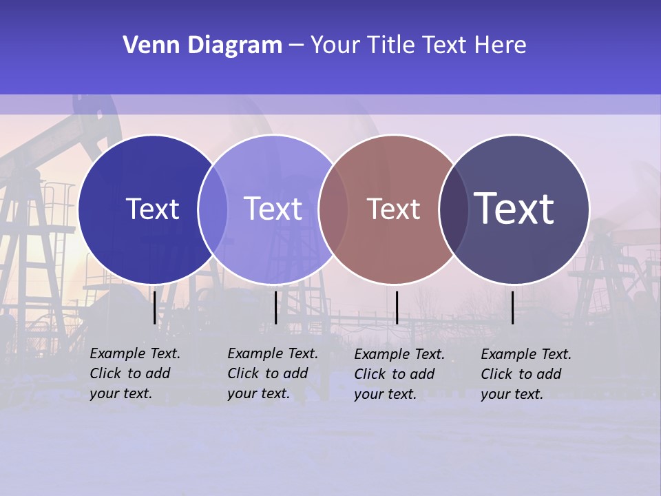 A Group Of Oil Pumps In The Snow PowerPoint Template
