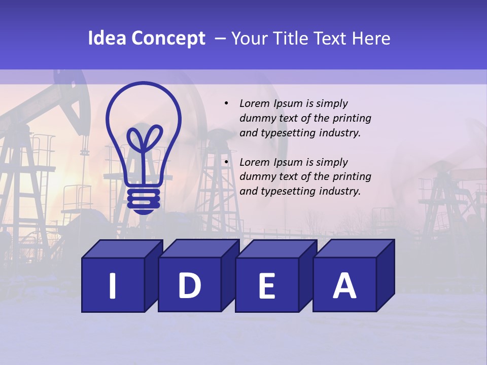 A Group Of Oil Pumps In The Snow PowerPoint Template