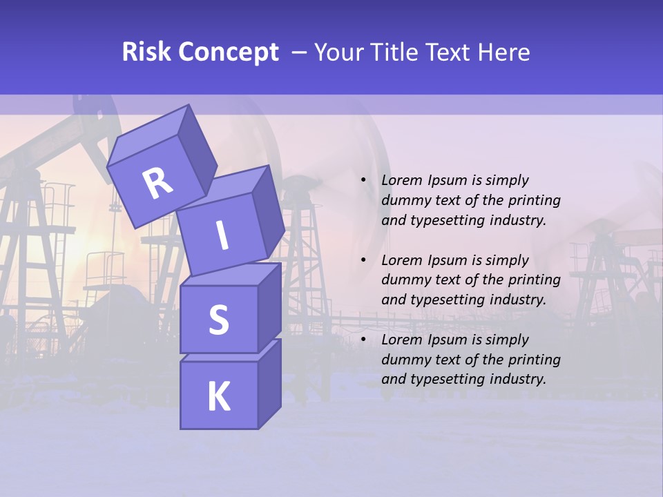 A Group Of Oil Pumps In The Snow PowerPoint Template