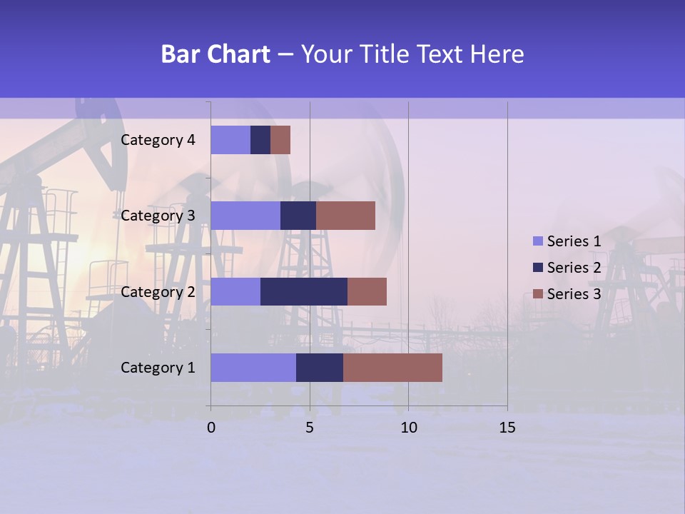 A Group Of Oil Pumps In The Snow PowerPoint Template
