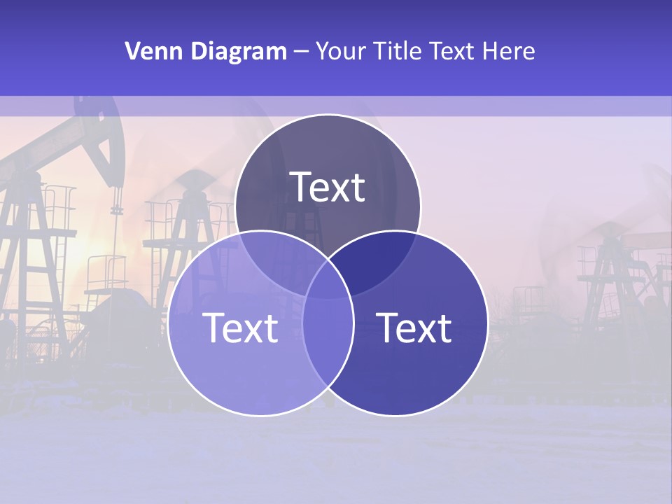 A Group Of Oil Pumps In The Snow PowerPoint Template