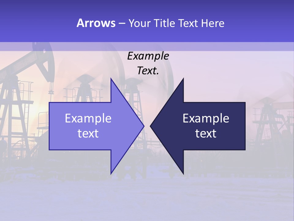 A Group Of Oil Pumps In The Snow PowerPoint Template