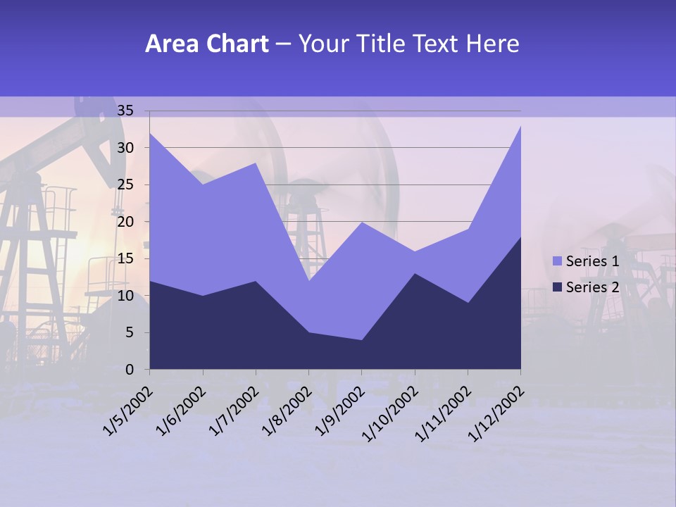 A Group Of Oil Pumps In The Snow PowerPoint Template