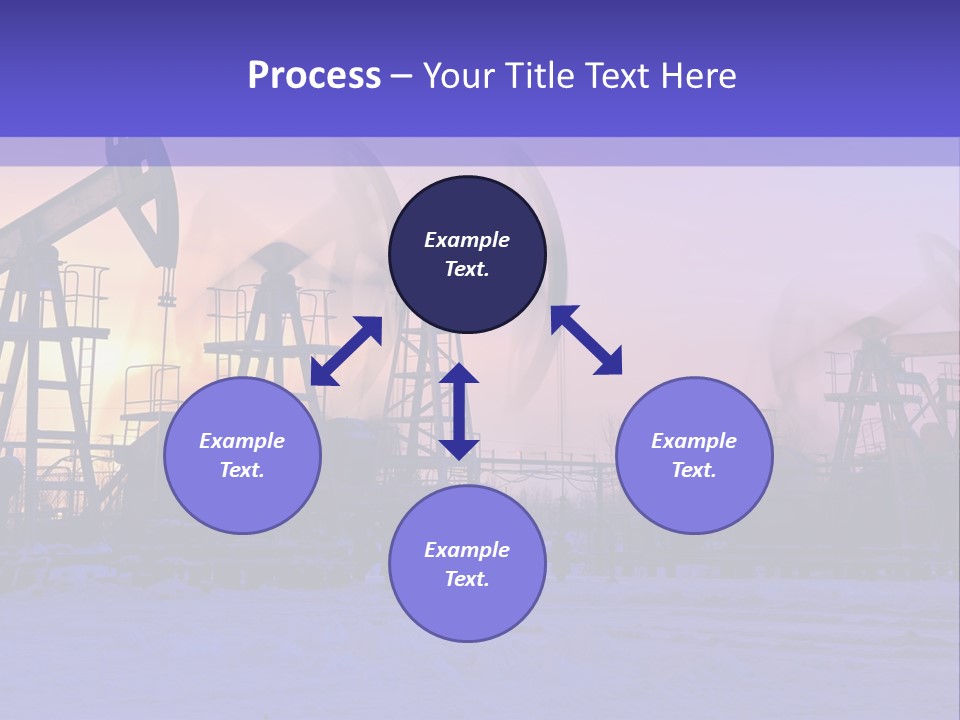 A Group Of Oil Pumps In The Snow PowerPoint Template