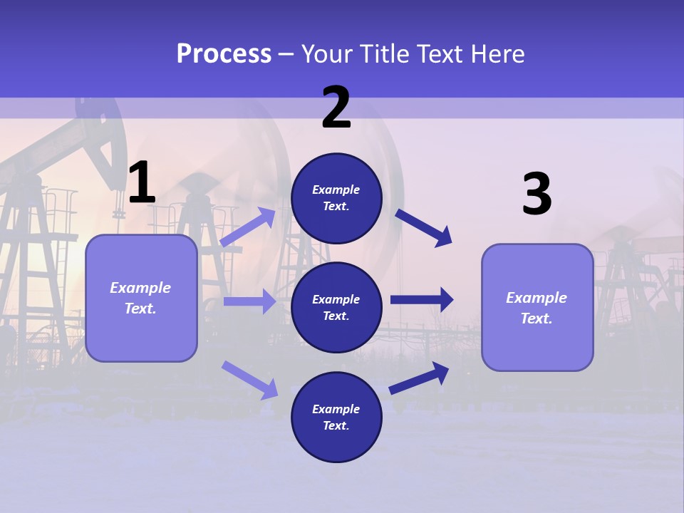 A Group Of Oil Pumps In The Snow PowerPoint Template