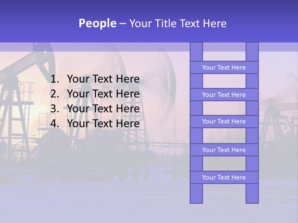 A Group Of Oil Pumps In The Snow PowerPoint Template