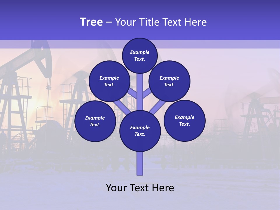 A Group Of Oil Pumps In The Snow PowerPoint Template