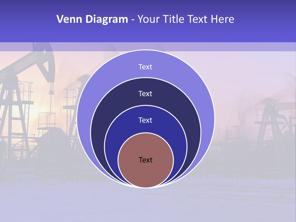 A Group Of Oil Pumps In The Snow PowerPoint Template
