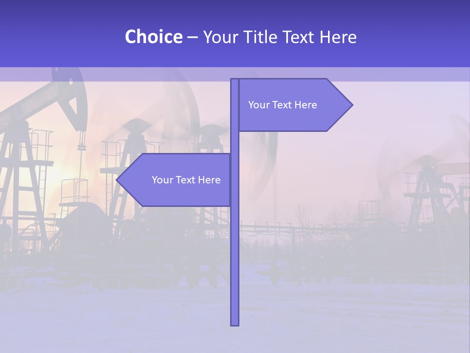 A Group Of Oil Pumps In The Snow PowerPoint Template