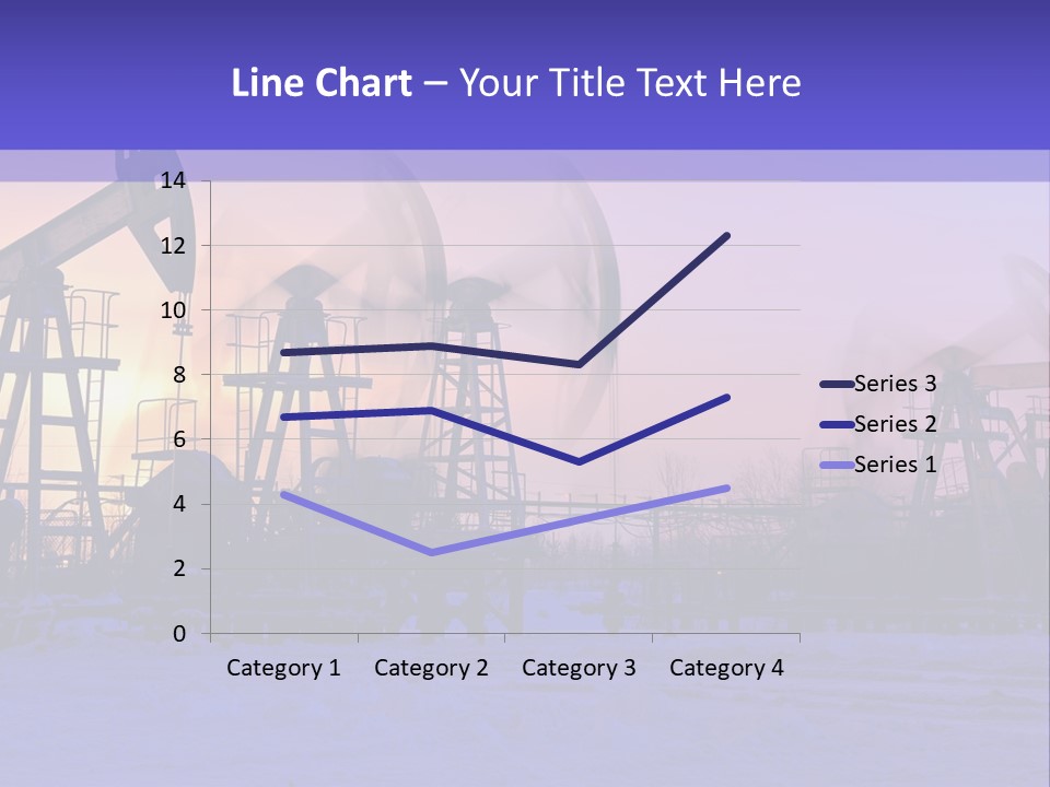 A Group Of Oil Pumps In The Snow PowerPoint Template