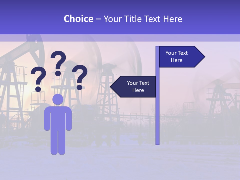 A Group Of Oil Pumps In The Snow PowerPoint Template