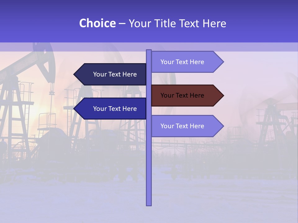 A Group Of Oil Pumps In The Snow PowerPoint Template