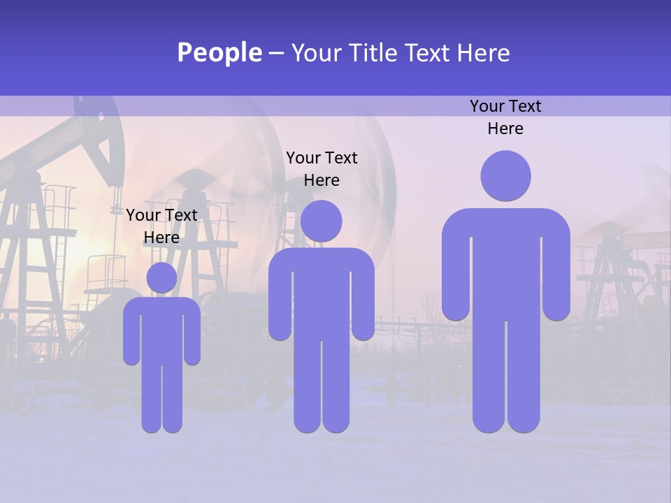 A Group Of Oil Pumps In The Snow PowerPoint Template