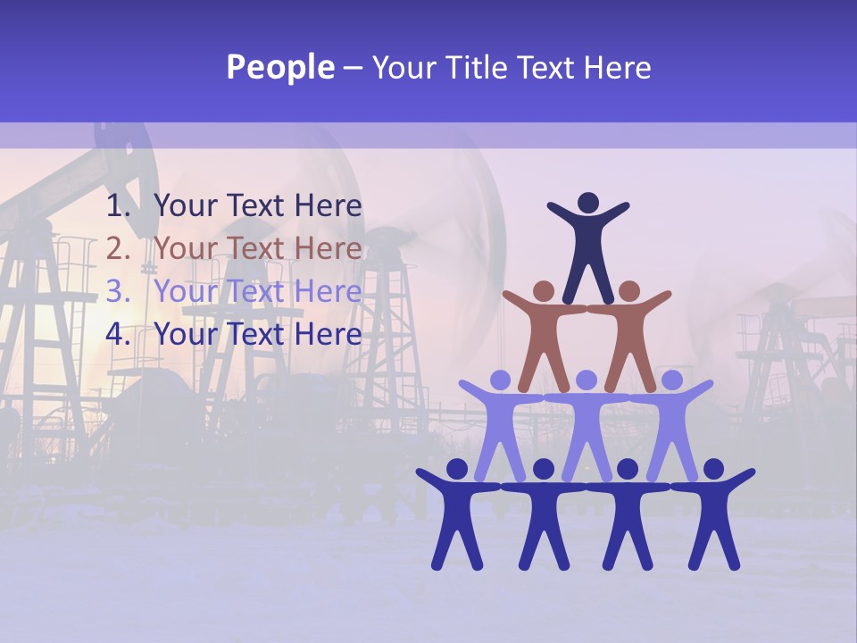 A Group Of Oil Pumps In The Snow PowerPoint Template