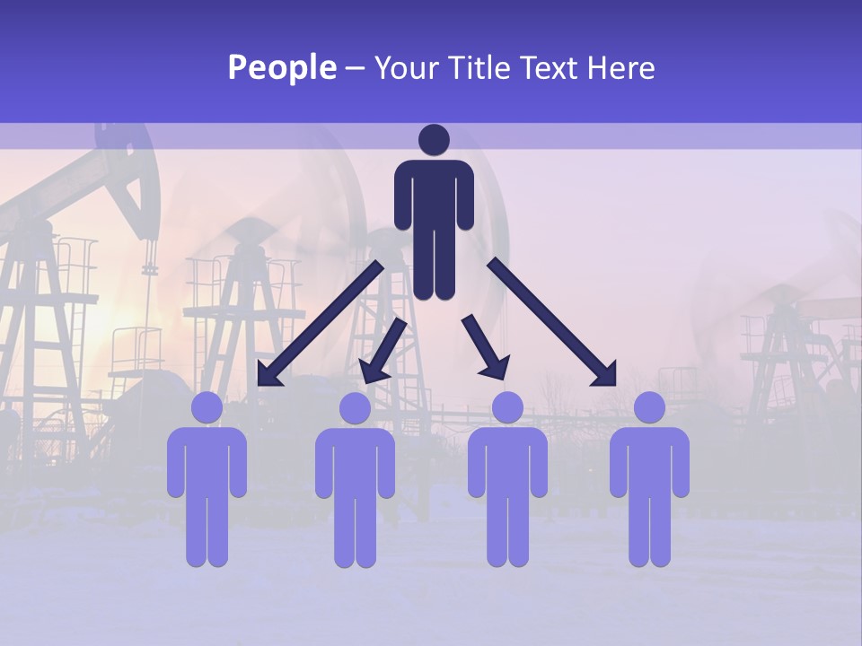 A Group Of Oil Pumps In The Snow PowerPoint Template