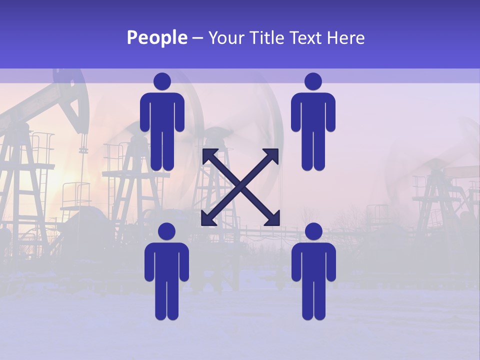 A Group Of Oil Pumps In The Snow PowerPoint Template