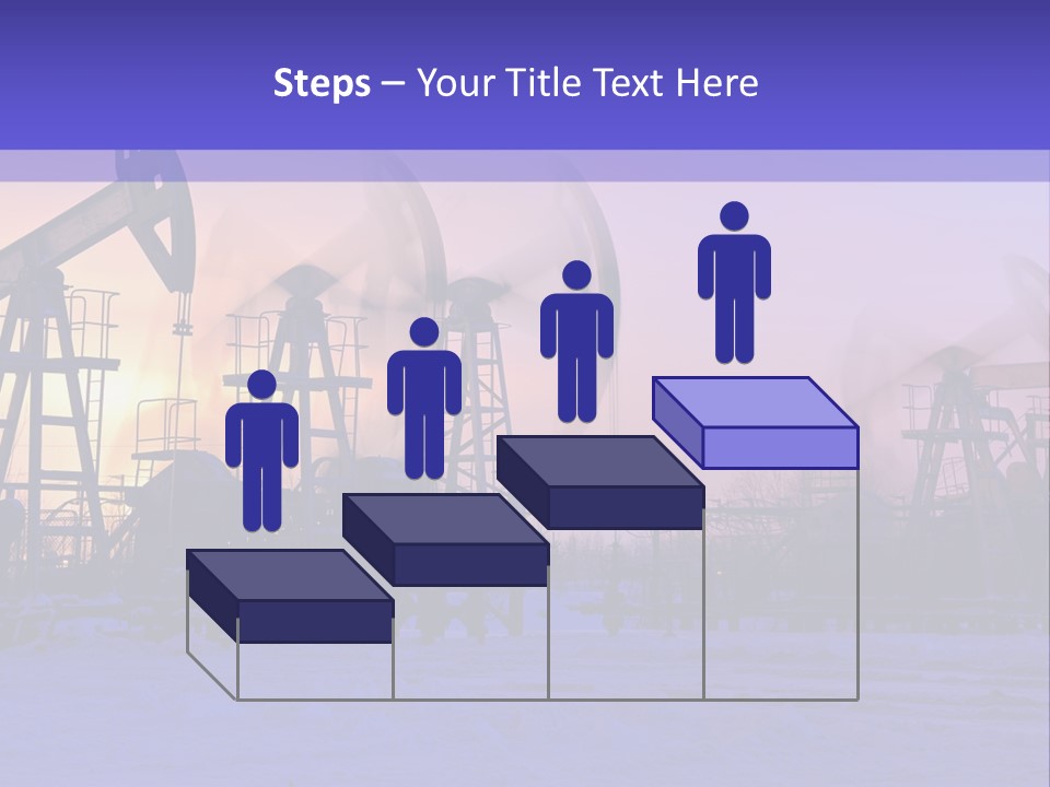 A Group Of Oil Pumps In The Snow PowerPoint Template