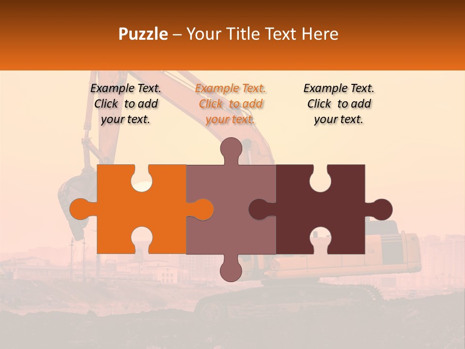 A Yellow Excavator On A Construction Site With A City In The Background PowerPoint Template