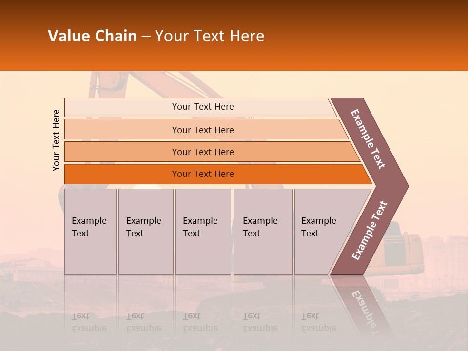 A Yellow Excavator On A Construction Site With A City In The Background PowerPoint Template