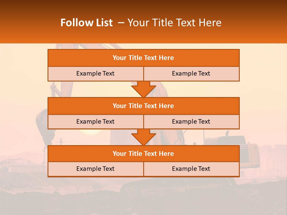 A Yellow Excavator On A Construction Site With A City In The Background PowerPoint Template