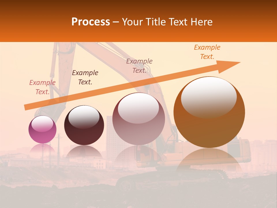 A Yellow Excavator On A Construction Site With A City In The Background PowerPoint Template