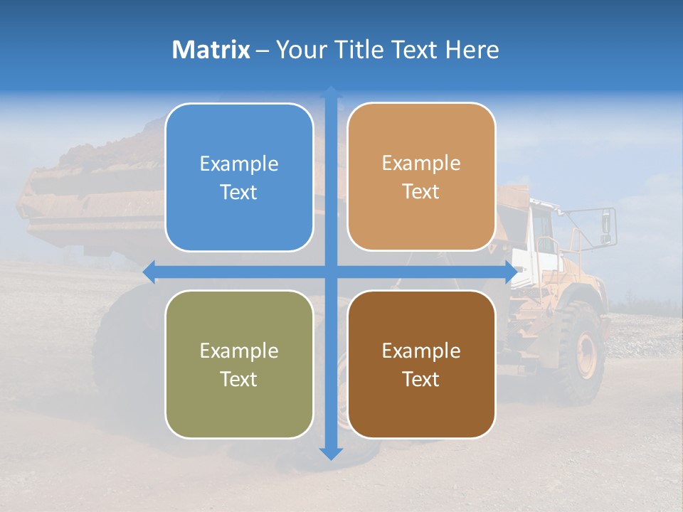 A Dump Truck With A Load Of Dirt On Top Of It PowerPoint Template