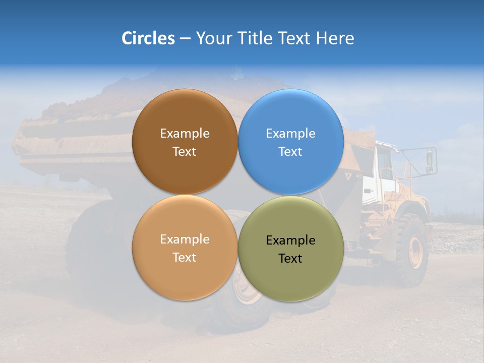 A Dump Truck With A Load Of Dirt On Top Of It PowerPoint Template
