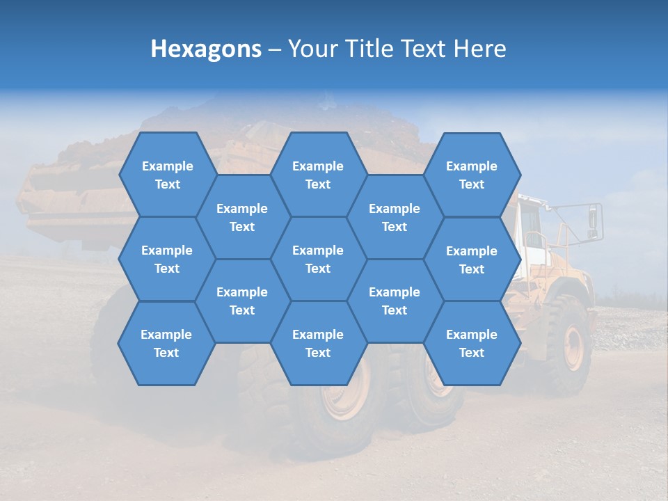 A Dump Truck With A Load Of Dirt On Top Of It PowerPoint Template