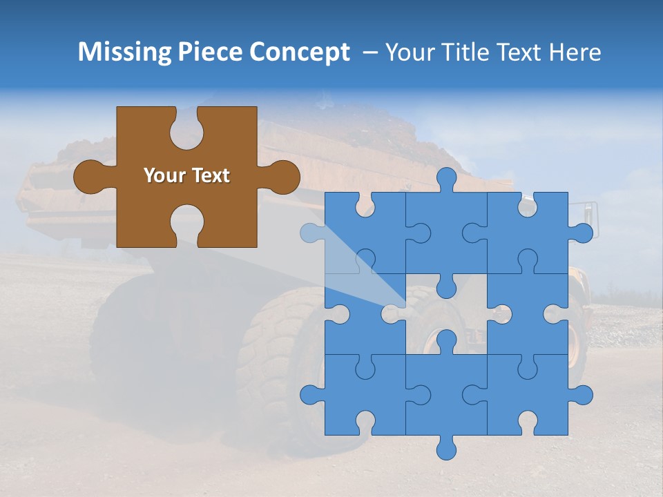 A Dump Truck With A Load Of Dirt On Top Of It PowerPoint Template