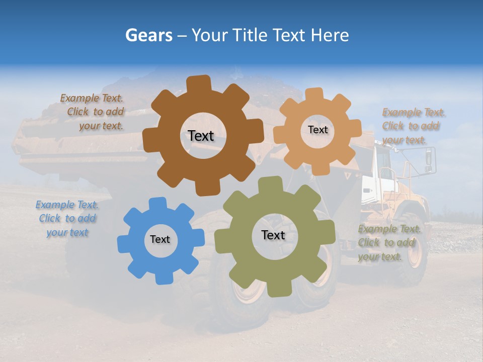 A Dump Truck With A Load Of Dirt On Top Of It PowerPoint Template