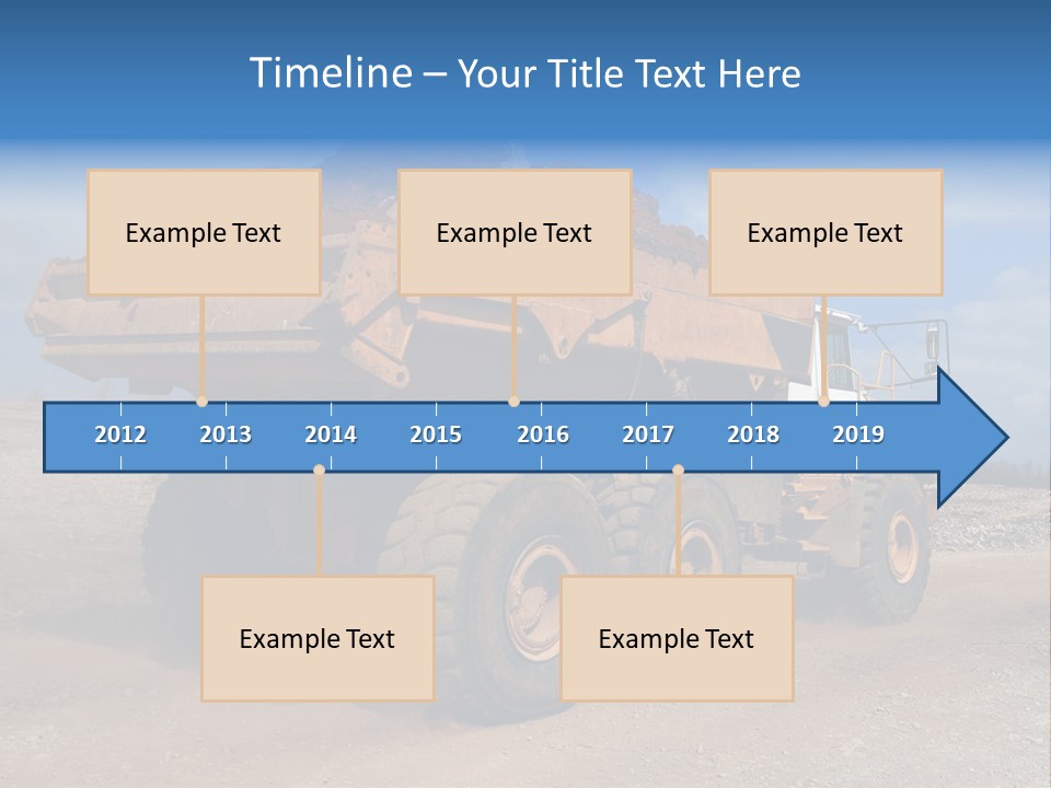 A Dump Truck With A Load Of Dirt On Top Of It PowerPoint Template
