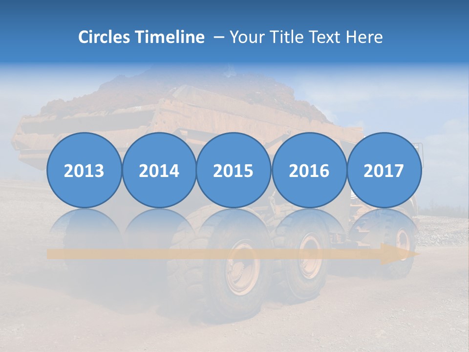 A Dump Truck With A Load Of Dirt On Top Of It PowerPoint Template