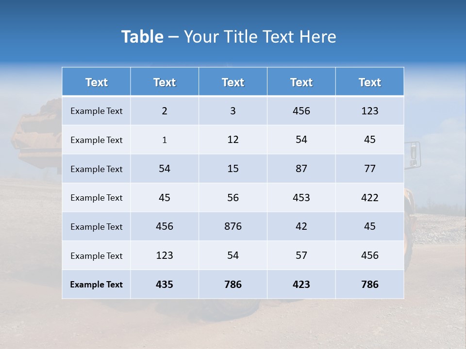 A Dump Truck With A Load Of Dirt On Top Of It PowerPoint Template
