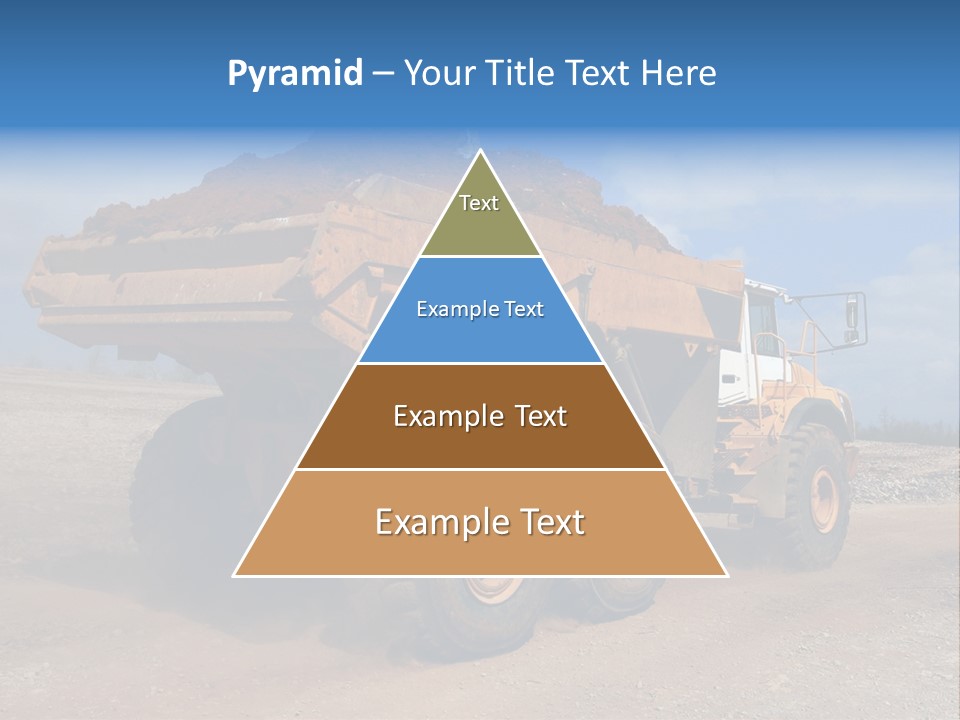 A Dump Truck With A Load Of Dirt On Top Of It PowerPoint Template