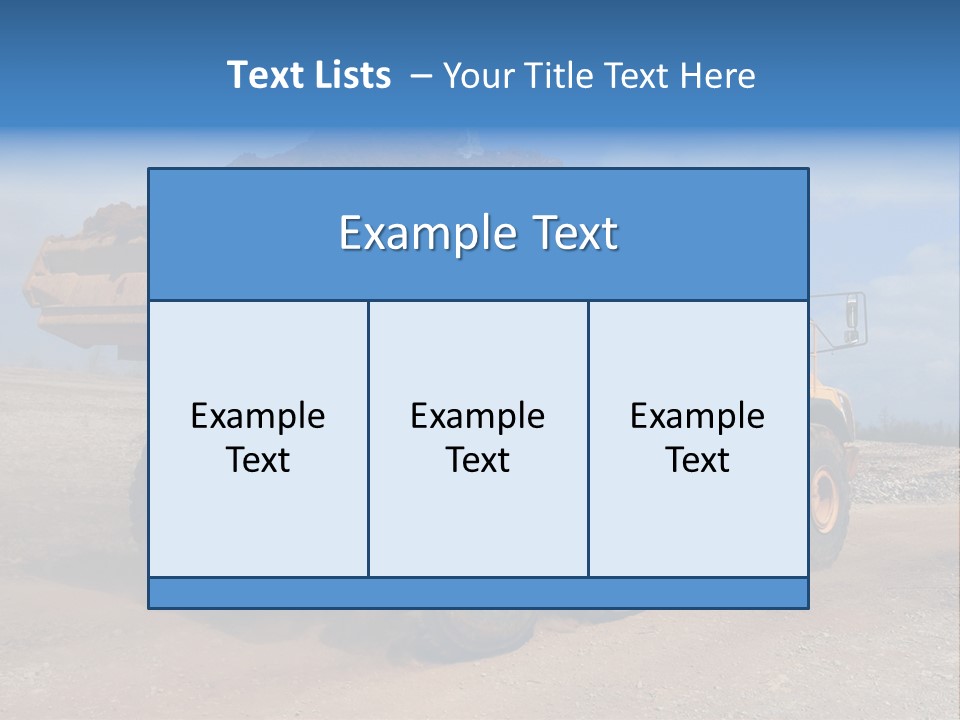 A Dump Truck With A Load Of Dirt On Top Of It PowerPoint Template