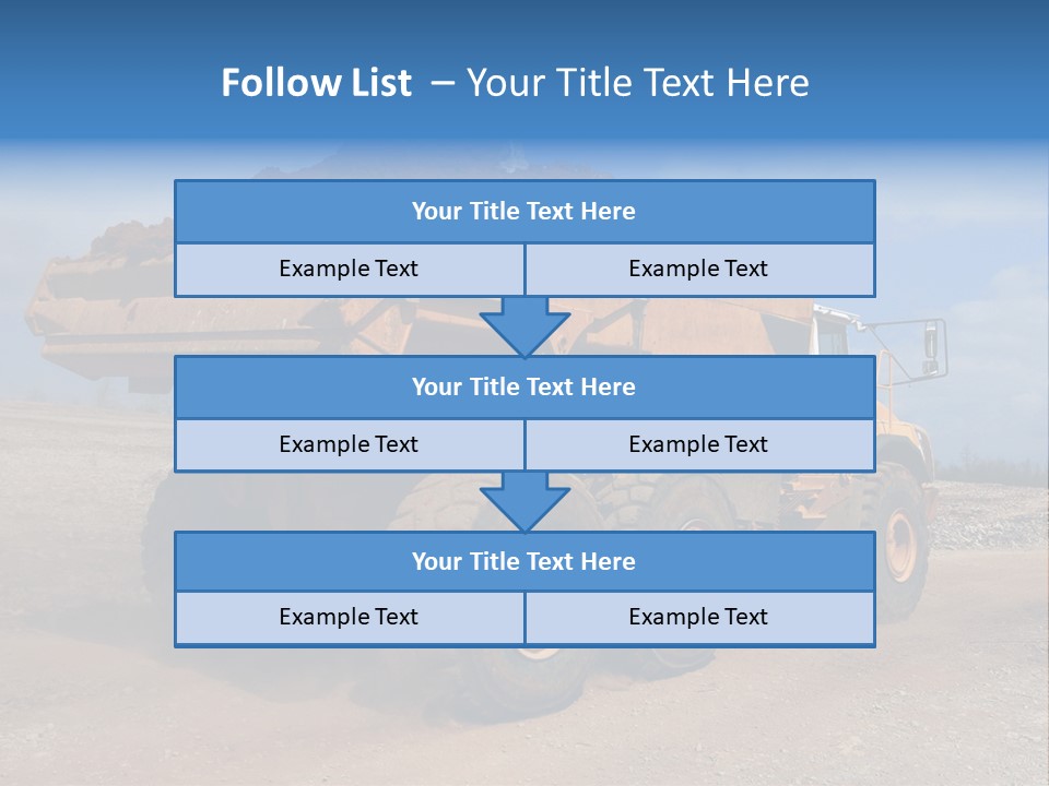A Dump Truck With A Load Of Dirt On Top Of It PowerPoint Template