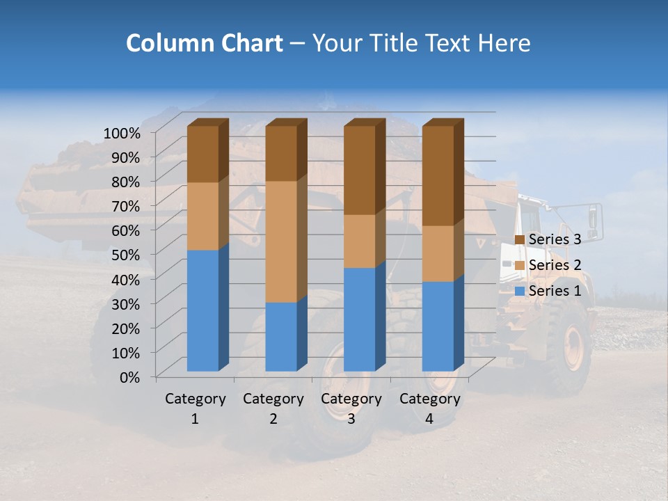 A Dump Truck With A Load Of Dirt On Top Of It PowerPoint Template