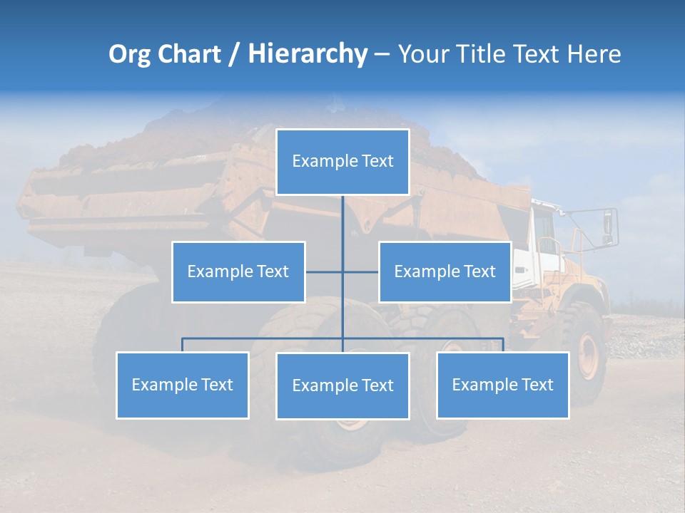 A Dump Truck With A Load Of Dirt On Top Of It PowerPoint Template