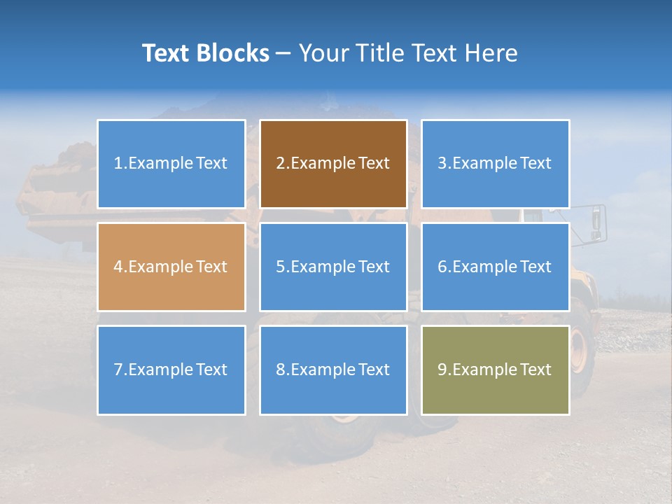 A Dump Truck With A Load Of Dirt On Top Of It PowerPoint Template