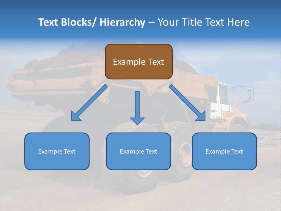 A Dump Truck With A Load Of Dirt On Top Of It PowerPoint Template