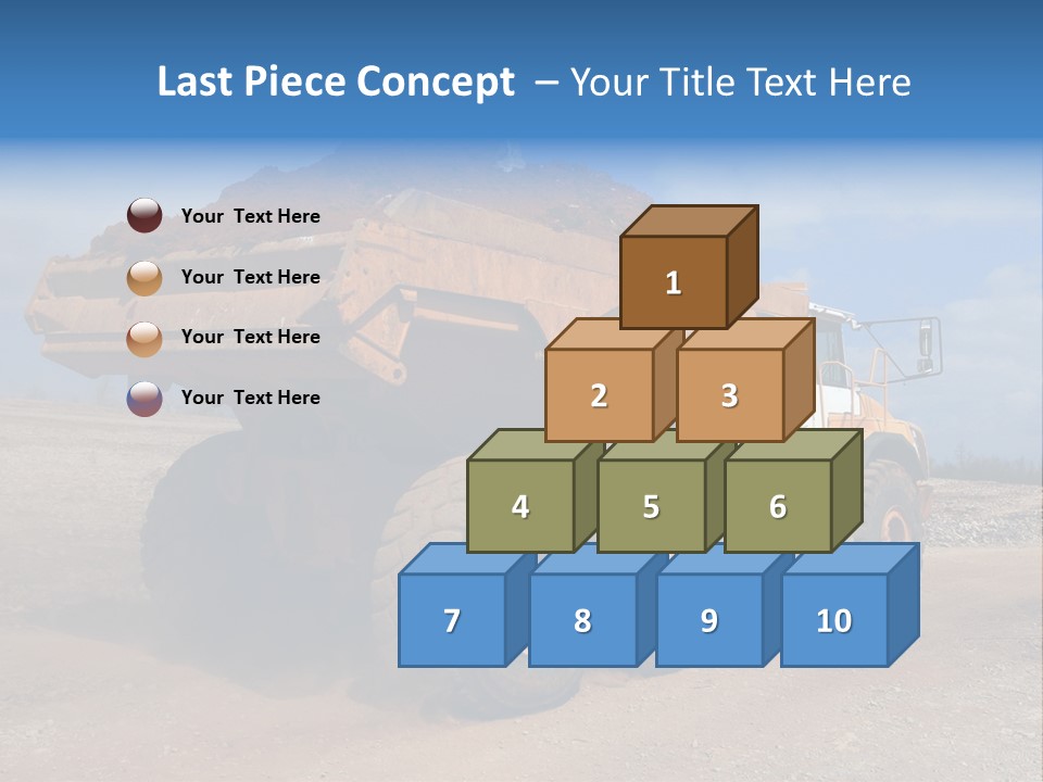 A Dump Truck With A Load Of Dirt On Top Of It PowerPoint Template