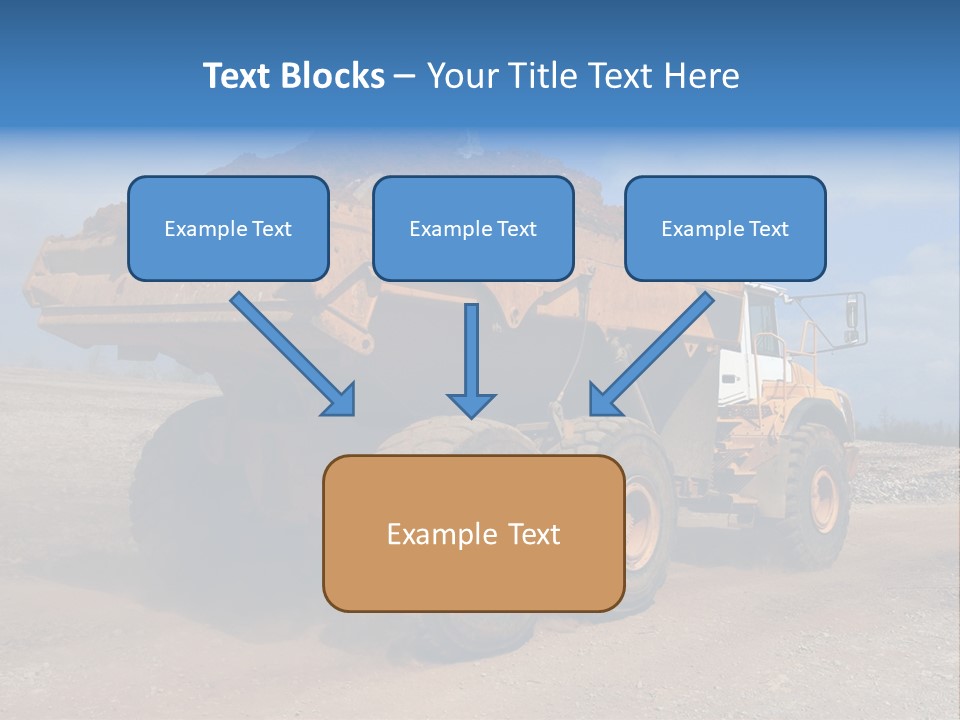 A Dump Truck With A Load Of Dirt On Top Of It PowerPoint Template