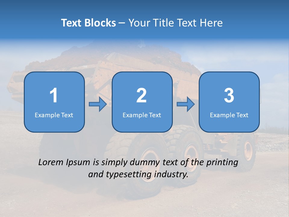 A Dump Truck With A Load Of Dirt On Top Of It PowerPoint Template