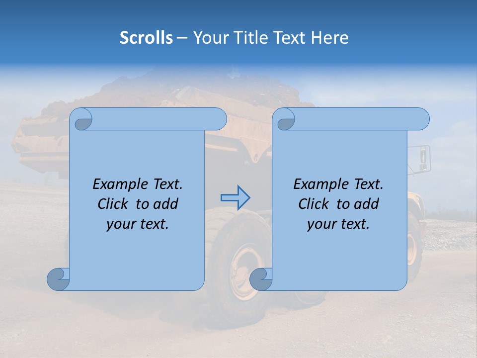 A Dump Truck With A Load Of Dirt On Top Of It PowerPoint Template