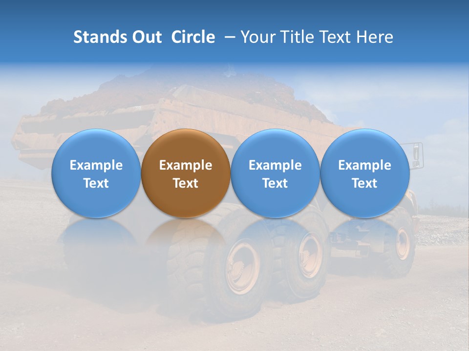 A Dump Truck With A Load Of Dirt On Top Of It PowerPoint Template