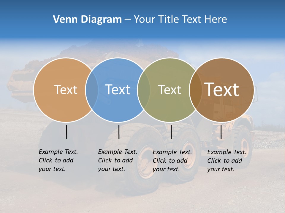 A Dump Truck With A Load Of Dirt On Top Of It PowerPoint Template