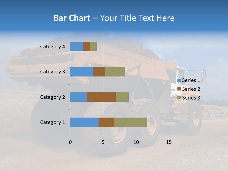 A Dump Truck With A Load Of Dirt On Top Of It PowerPoint Template