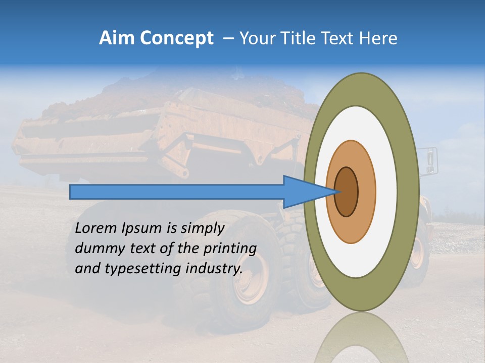 A Dump Truck With A Load Of Dirt On Top Of It PowerPoint Template