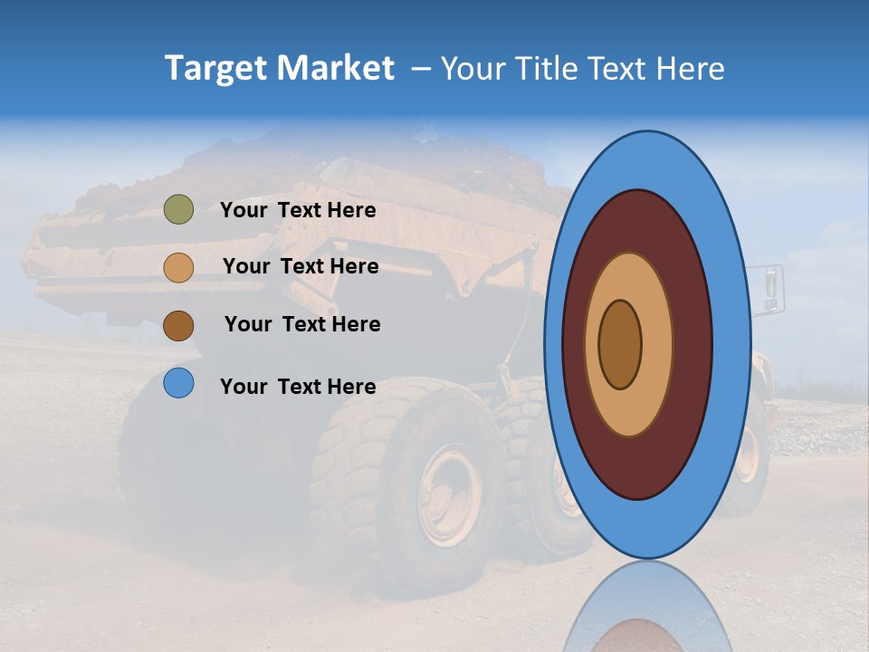 A Dump Truck With A Load Of Dirt On Top Of It PowerPoint Template