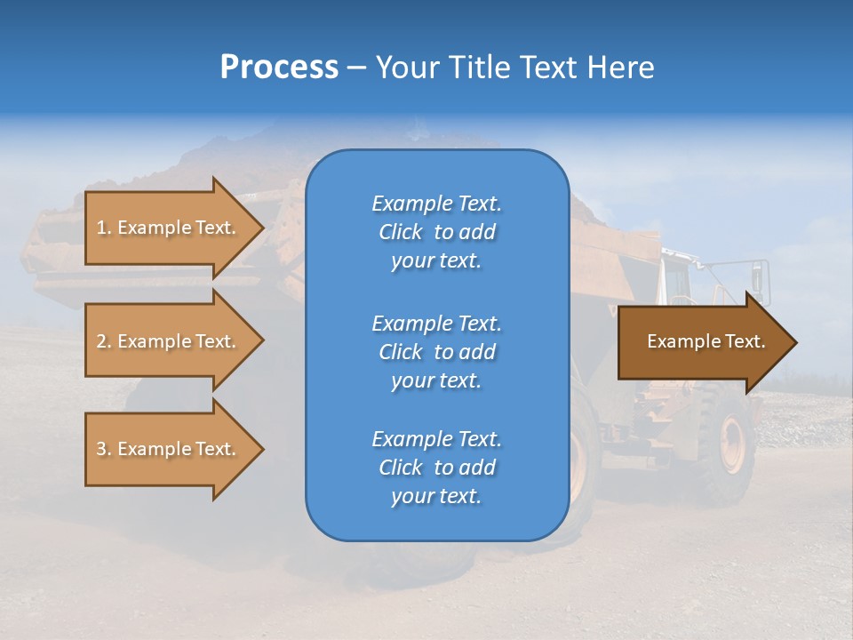 A Dump Truck With A Load Of Dirt On Top Of It PowerPoint Template